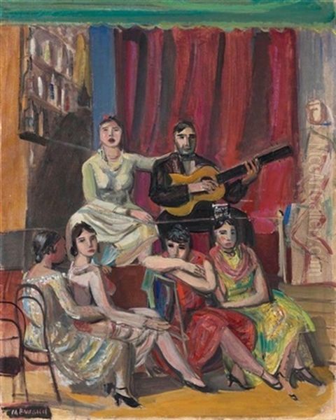 Au Concert (flamenco) Oil Painting by Maurice Barraud