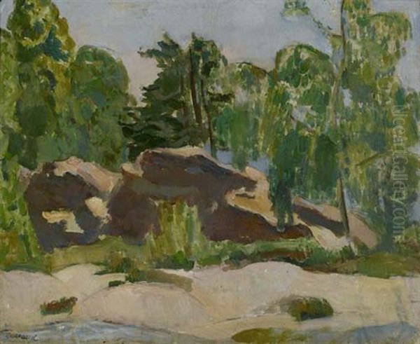 Paysage Aux Rochers Oil Painting by Maurice Barraud