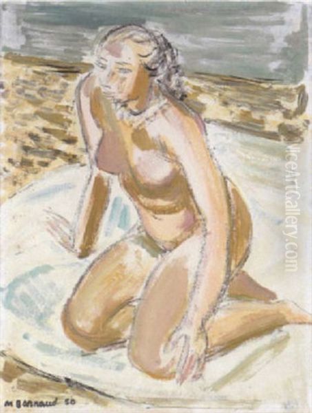 Jeune Femme Sur Une Plage Oil Painting by Maurice Barraud