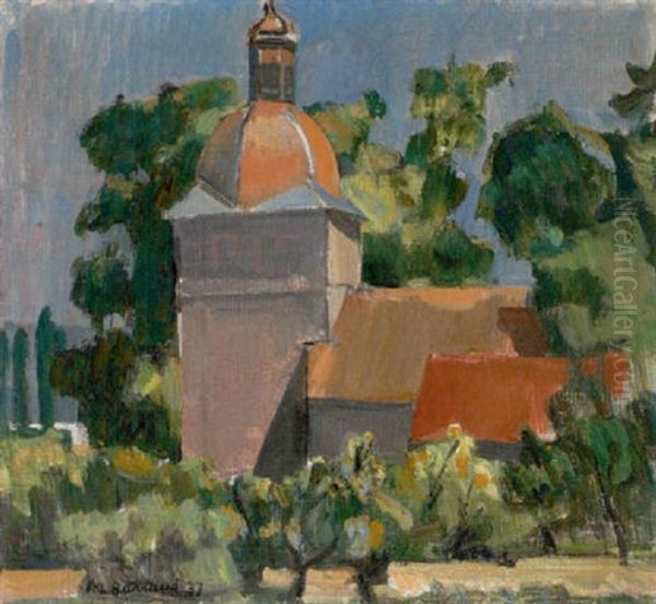 Die Kirche St-georges In Hermance Oil Painting by Maurice Barraud