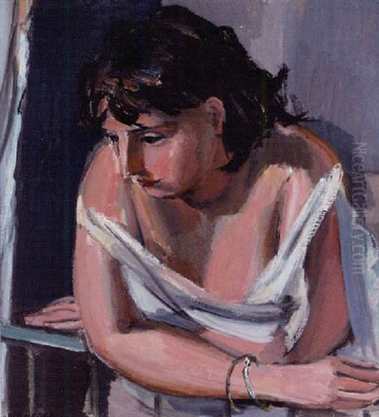 Femme A La Fenetre Oil Painting by Maurice Barraud