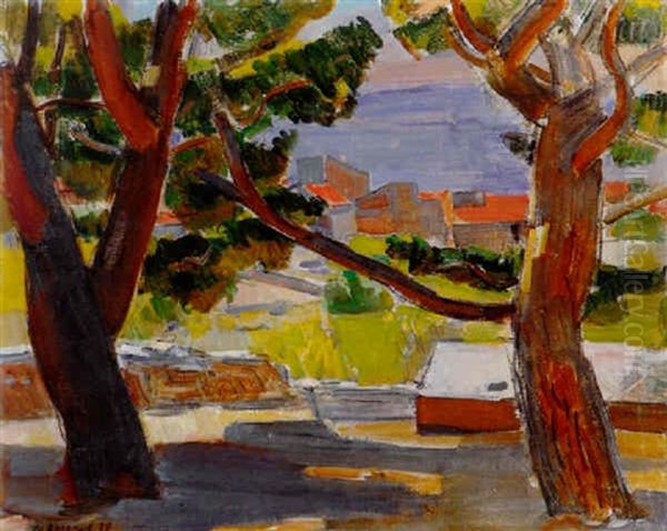 Vue De Cassis Oil Painting by Maurice Barraud