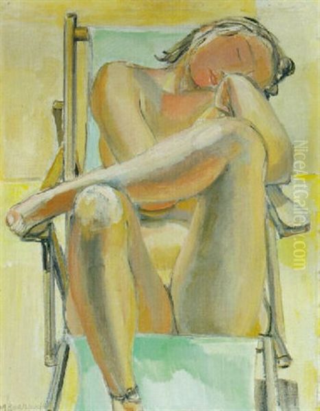 Femme Sur Chaise Longue Oil Painting by Maurice Barraud