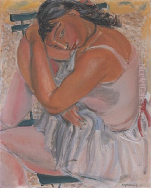 Danseuse Sur La Chaise Oil Painting by Maurice Barraud