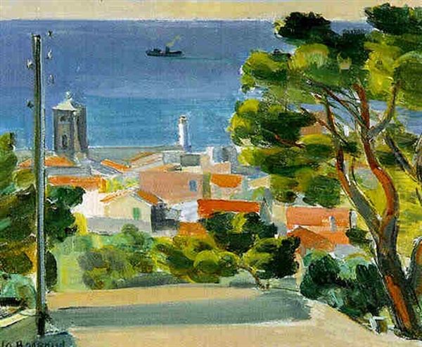 Les Toits De Cassis Oil Painting by Maurice Barraud