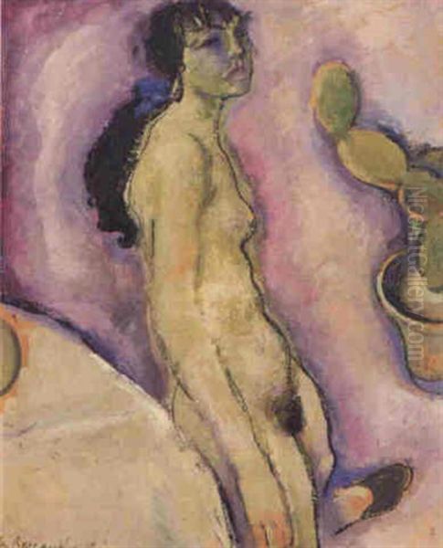 Femme Au Cactus Oil Painting by Maurice Barraud