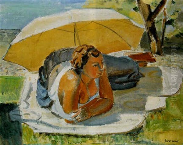 Baigneuse Au Parasol Oil Painting by Maurice Barraud