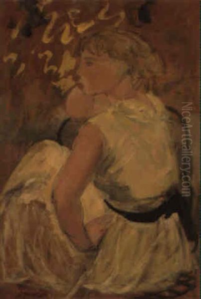 Femme En Jaune Oil Painting by Maurice Barraud