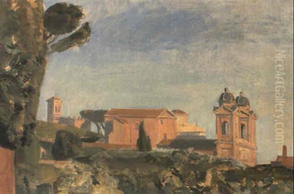 La Trinite Des Monts A Rome Oil Painting by Maurice Barraud