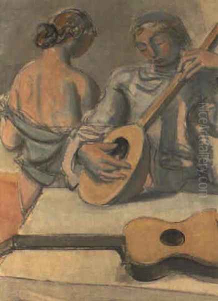 Mandolinenspieler Oil Painting by Maurice Barraud