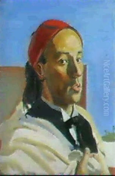 Le Modele (selbstbildnis) Oil Painting by Maurice Barraud