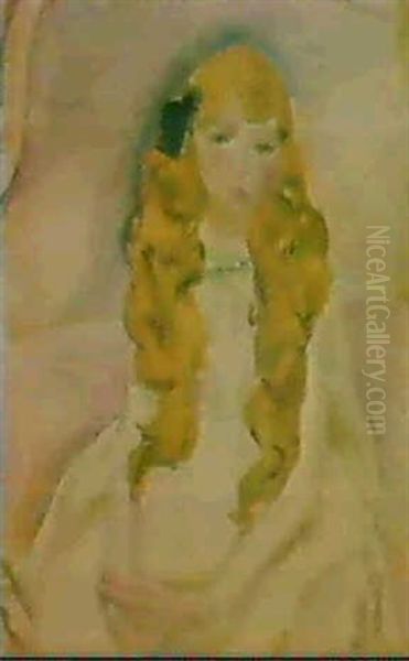 Petite Fille En Claire Oil Painting by Maurice Barraud