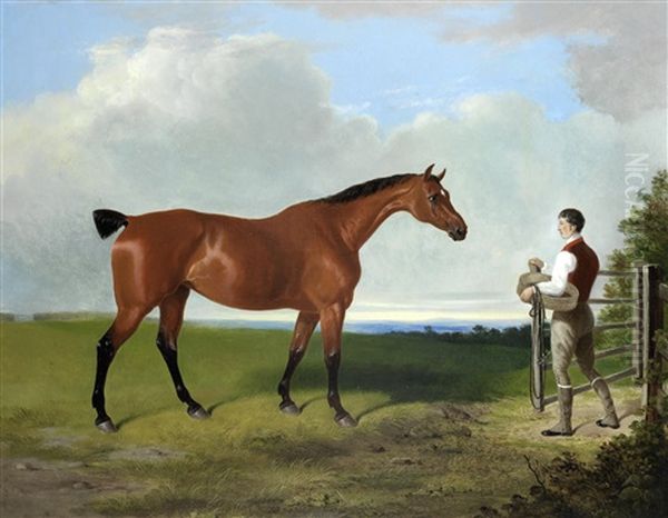 Landscape With Hunter And Groom Oil Painting by William Barraud