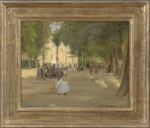 Luxembourg Gardens Oil Painting by Albert Jean Adolphe