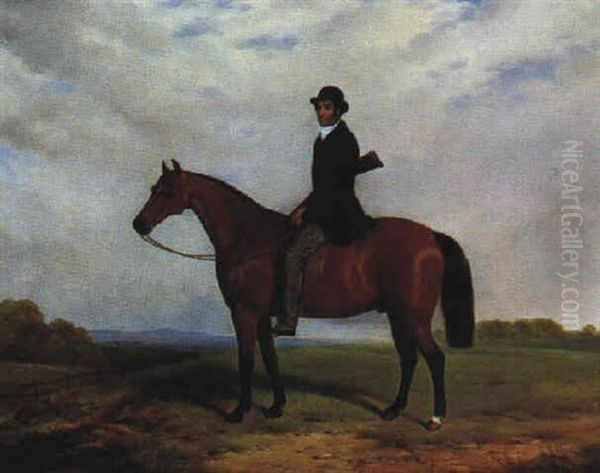 Sir Charles Booth With Gun On Horseback Oil Painting by William Barraud