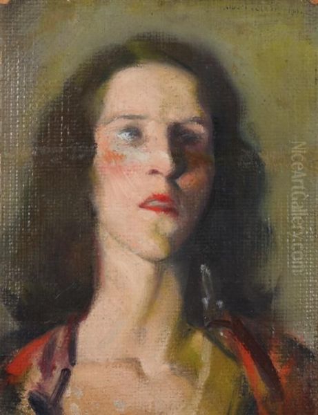 Portrait Of Woman Oil Painting by Albert Jean Adolphe