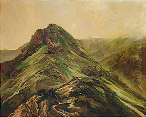 An Extensive Mountainous Landscape Oil Painting by Enrique D. Barreda