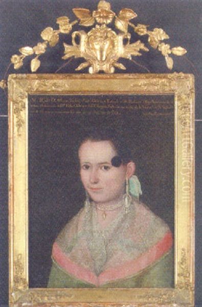 Retrato De Maria Ysabel Antonia Galves Y Estrada Oil Painting by Ignacio Maria Barreda