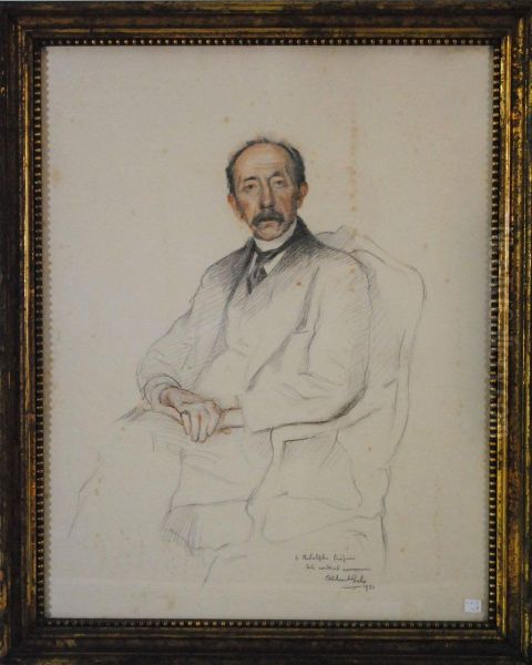 Portrait D'adolphe Crespin Oil Painting by Albert Jean Adolphe