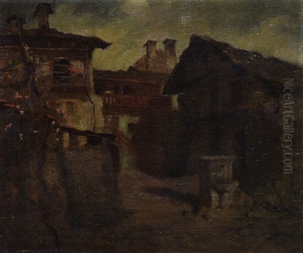 Ansicht Von Rivapiana Bei Locarno Oil Painting by Herman Barrenscheen