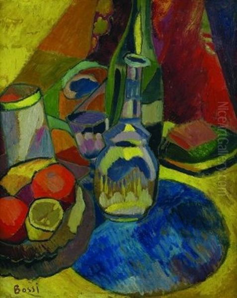 Nature Morte A La Carafe Oil Painting by Erme Barrera-Bossi