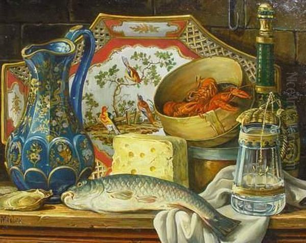 Nature Morte Aupoisson Oil Painting by Marie-Alexandre Adolphe