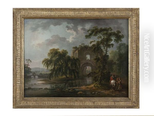 View Of Tintern Abbey, Co. Wexford Oil Painting by George Barret