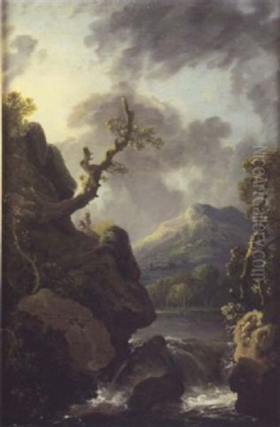 River Landscape With Figures by George Barret