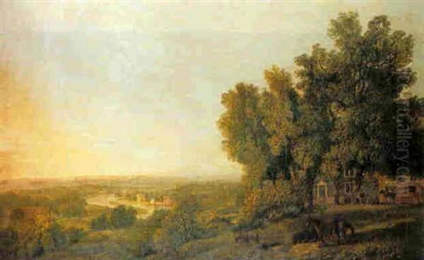 Richmond Hill Oil Painting by George Barret