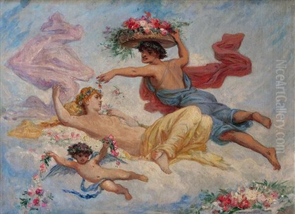 Allegorie Du Printemps Oil Painting by Felix Joseph Barrias