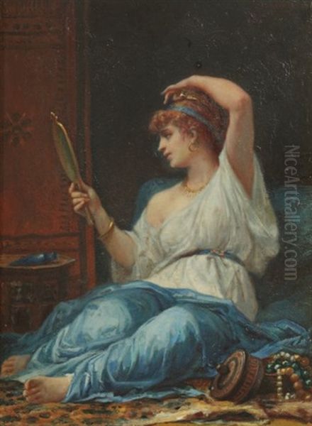 Femme Orientale, Allegorie De La Richesse Et De La Verite Oil Painting by Felix Joseph Barrias