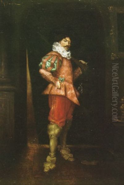 A Musketeer In An Interior by Gustave Barrier