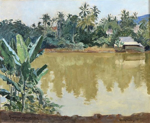 Le Mekong Aux Environs De Luang Prabang (laos) Oil Painting by George Barriere