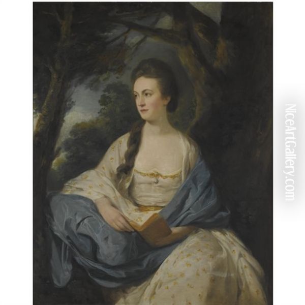 Portrait Of A Lady, Said To Be Susanna, Mrs. Baron Bedingfield Of Ditchingham Hall, Norfolk Oil Painting by Hugh Barron