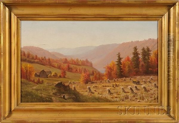 Autumn Hillside Landscape Oil Painting by John Dobson Barrow