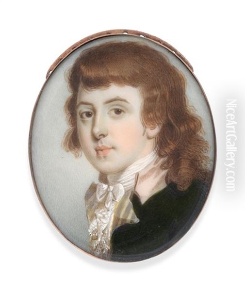 Miniature Portrait Of A Young Gentleman Oil Painting by Charles A. Barry