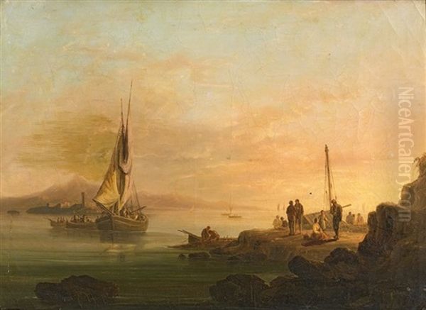 Le Retour De La Peche Oil Painting by Francois (Pierre Bernard) Barry