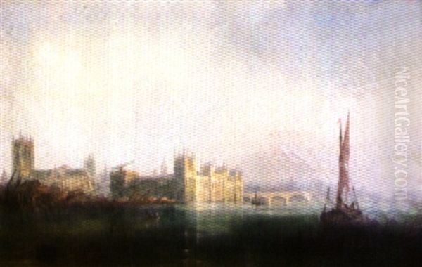 Le Nouveau Parlement De Londres Oil Painting by Francois (Pierre Bernard) Barry