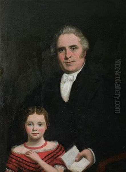 Portrait Of Michael Mulvaney And His Grand Daughter Mary Oil Painting by James Barry