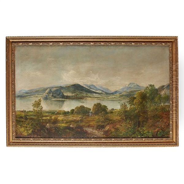 Across The Lake Oil Painting by William Barry