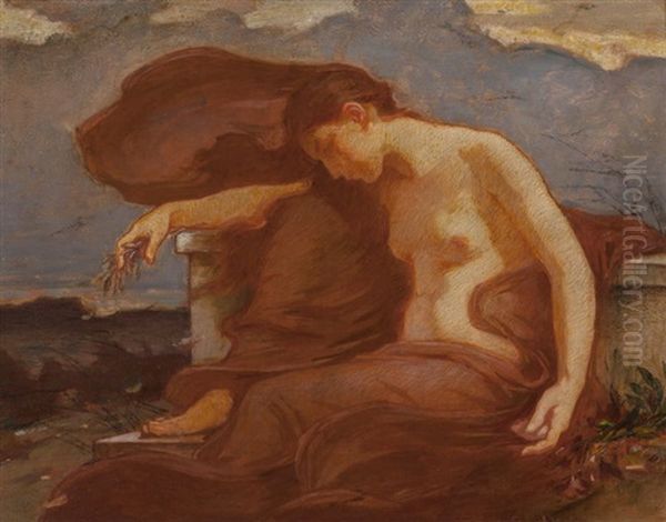 Autumn Beauty, Preliminary Study, 1924 Oil Painting by George Randolph Barse Jr.