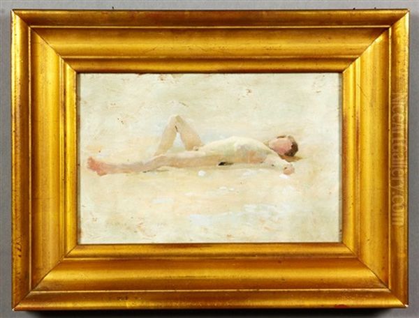 Lounging Nude Oil Painting by George Randolph Barse Jr.