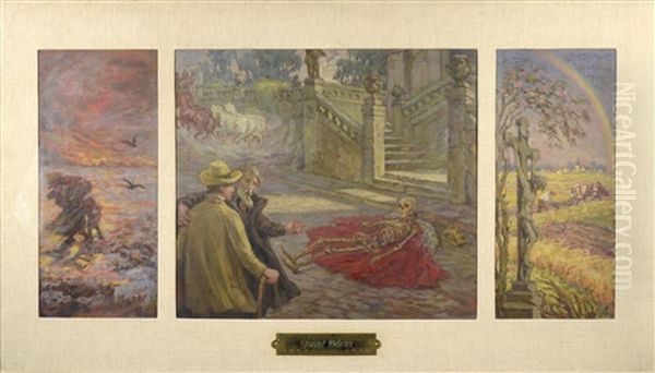 Dream Of The Night From The 25th To 26th Of July 1914 (triptych) Oil Painting by Josef Barta