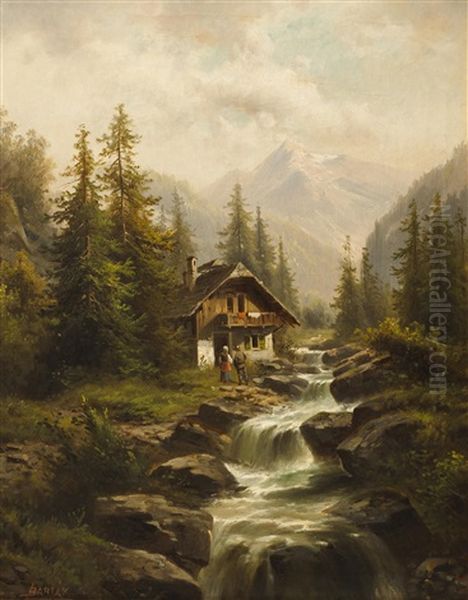 Alpenlandschaft Oil Painting by Ludvik Bartak