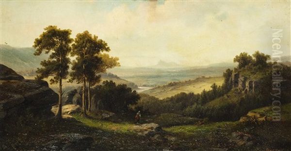 Sommernachmittag In Einer Landschaft Des Isergebirges (kopie Nach Einem Gemalde Von Alois Bubak) Oil Painting by Ludvik Bartak