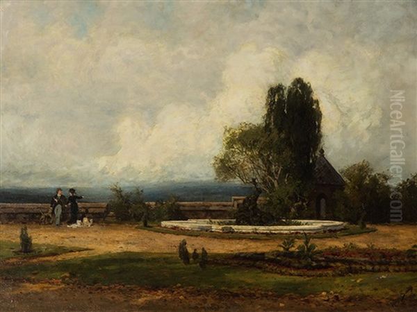 Castle Gardens In Blankenburg Oil Painting by Hans Von Bartels