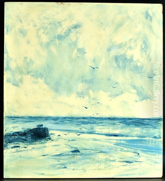 Meeresstrand Mit Mowen Oil Painting by Hans Von Bartels