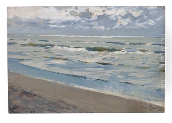 Marine. Blick Vom Strand Auf Das Meer by Hans Von Bartels