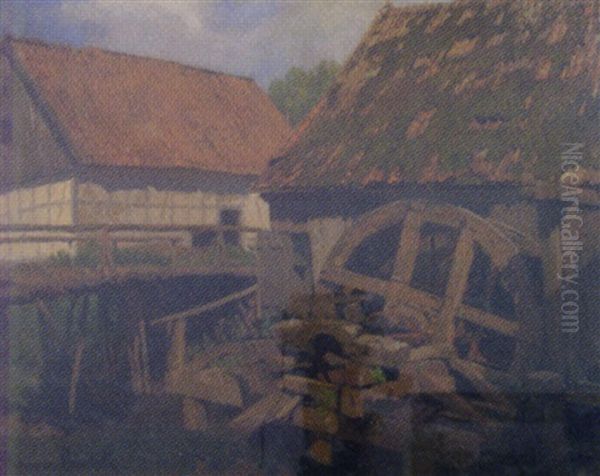 Muhle Oil Painting by Hans Von Bartels