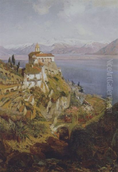 Locarno, Santuario Della Madonna Del Sasso Oil Painting by Hans Von Bartels